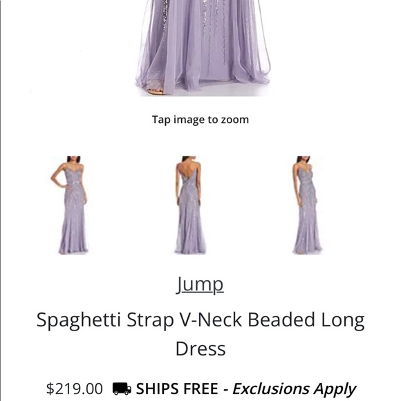 Dillards “Jump” | 4 | NWT Grey Beaded Formal Gown - Picture 8 of 8